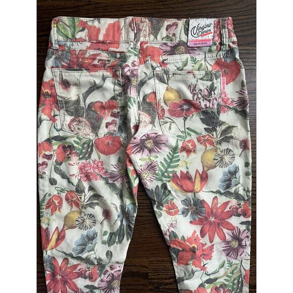 Vingino denim girls jeans Sz. 12 floral print - Picture 7 of 12